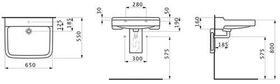 Laufen Waschtisch PRO LIBERTY 600x550mm barrierefr o HL o ÜL weiß