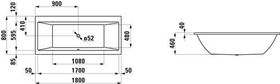 Laufen Einbau-Badewanne LAUFEN PRO 1795x800mm weiß