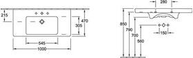 V&B Schrankwaschtisch SUBWAY 2.0 1000x470mm, mit ÜL we C+