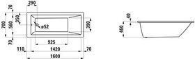 Laufen Einbau-Badewanne LAUFEN PRO 1595x705mm weiß