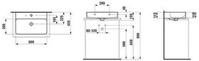 Laufen Aufsatzwaschtisch VAL 600x420mm m ÜL 3 HL-Ausf. weiß