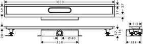 HG Komplettset uBox universal für Duschrinnen Fertigsets, flach 1000mm