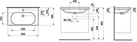 Laufen Waschtisch LUA 80x46cm unterbauf m ÜL 1 HL-A weiß LCC