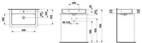 Laufen Aufsatzwaschtisch VAL 650x420mm m Überlauf ohne Hahnloch weiß