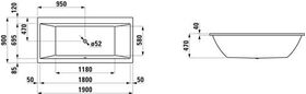 Laufen Einbau-Badewanne LAUFEN PRO 1900x900mm weiß