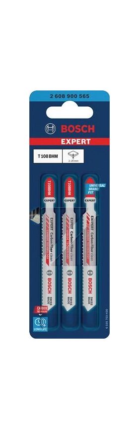 Stichsägeblatt Carbon Fiber T 108BHM Gesamt-L.92mm Zahnt.2,2mm 3 St./Karte BOSCH