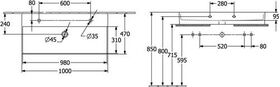 V&B Waschtisch 2.0 MEMENTO 1000x470mm o ÜL f 2x 1-L Arm ebony C+