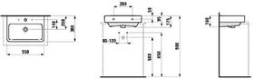 Laufen Aufsatzwaschtisch LAUFEN PRO S 550x380mm Komp. m ÜL 1 HL-Ausf. weiß