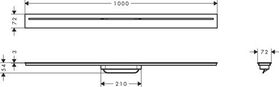 HG Fertigset AXOR Drain Duschrinne 1000mm stainless steel optic