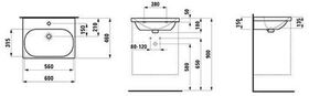 Laufen Waschtisch LUA 60x46cm ub o ÜL ÜLK u ge. o HL we LCC