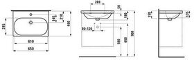 Laufen Waschtisch LUA 65x46cm unterbauf m ÜL 1 HL-A weiß