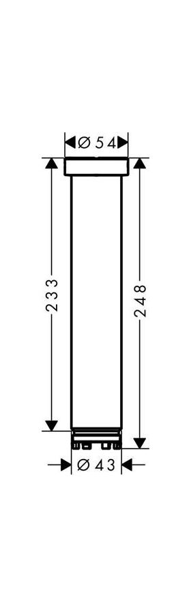 Verlängerungsrohr AXOR Decke, 230mm brushed black chrome