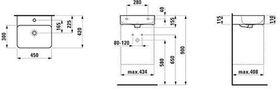 Laufen Handwaschbecken VAL 450x420mm m ÜL ohne Hahnloch weiß LCC