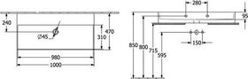 V&B Waschtisch 2.0 MEMENTO 1000x470mm o ÜL ohne HL we