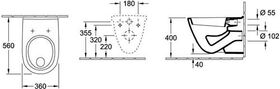 V&B Wand-WC O.NOVO flach, 360x560mm we