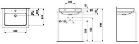 Laufen Aufsatzwaschtisch LAUFEN PRO S Spezialausf o ÜL 1 HL-Ausf. 600x465mm we