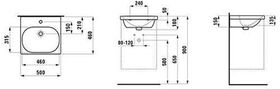 Laufen Waschtisch LUA 50x46cm unterbauf m ÜL 1 HL-A weiß