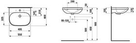 Laufen Waschtisch LUA 55x46cm m ÜL 1 HL-Ausf weiß LCC