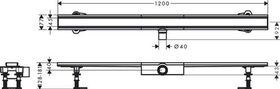 HG Duschrinne RainDrain Compact Komplettset 1200mm