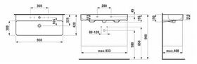 Laufen Waschtisch VAL 950x420mm m ÜL 3 HL-Ausf. weiß matt