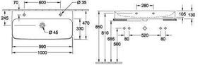 V&B Waschtisch FINION 1000x470mm o ÜL Use geschliffen we C+