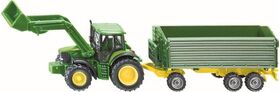 John Deere mit Frontlader und Anhänger