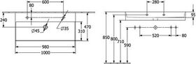 V&B Waschtisch MEMENTO 2.0 1000x470mm m ÜL f 2x 1-L Arm we C+