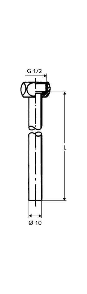 SCHELL Kupferrohr-Garnitur PETIT 1/2Zoll ÜM mit Dichtung d= 10mm 300mm chrom