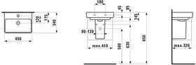 Laufen Handwaschbecken LAUFEN PRO S 450x340mm m ÜL 1 HL-Ausf. weiß