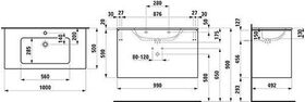 Laufen Waschtisch PRO S BASE m WT-Unterbau 2 Schubl. 1000x500mm mc