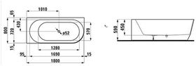 Laufen Einbau-Badewanne LAUFEN PRO 1800x800mm weiß