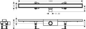 HG Duschrinne RainDrain Compact Komplettset 1000mm