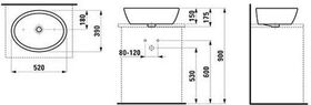 Laufen Waschtisch-Schale LAUFEN PRO B 520x390mm m ÜL ohne Hahnloch weiß LCC