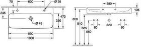 V&B Waschtisch FINION 1000x470mm, ohne ÜL stone white C+