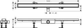 HG Duschrinne RainDrain Compact Komplettset 1000mm