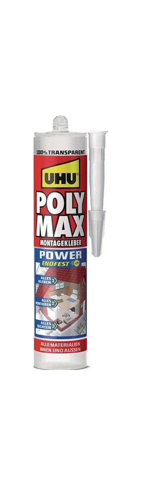 Kleb-/Dichtstoff POLY MAX POWER glasklar 300g Kartusche UHU