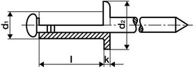 Blindniet Nietschaft dxl 4x8mm Alu./STA 500 St.GESIPA - VPE: 500