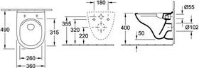 V&B Combi-Pack O.NOVO m WWC ti. DF und WC-Sitz we C+