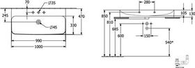 V&B Waschtisch FINION o ÜL 1000x470mm Use geschlifen we C+