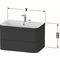 Duravit Waschtischset HAPPY D.2 PLUS 2 Schubk 775x490mm o HL taupe supermatt