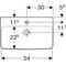 Geberit Waschtisch RENOVA COMPACT 600x370mm m HL mit Überlauf weiß KT