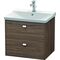 Duravit Waschtischunterbau BRIOSO Griffe chr 561x620x479mm nussbaum dunkel