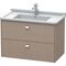 Duravit Waschtischunterbau BRIOSO Griffe chrom 563x670x469mm weiß matt