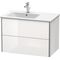 Duravit Waschtischunterbau XSQUARE 810x560x478mm 2 Schubk we hgl ES NB Mi.