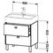 Duravit Waschtischunterbau BRIOSO Griffe chr 570x684x459mm betongrau matt