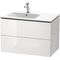 Duravit Waschtischunterbau L-CUBE 550x820x481mm Be links schwarz hochglanz