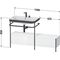 Duravit Waschtischset HAPPY D.2 PLUS 1400x490mm 2 Hahnlöcher taupe supermatt