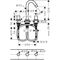 HG 3-Loch Waschtischarmatur LOGIS DN 15 m Zugst-Ablaufgarn. G 1 1/4Zoll chrom