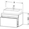 Duravit Konsolenunterschrank DURASTYLE 512x600x548mm nussbaum natur/weiß matt