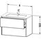 Duravit Waschtischunterbau XSQUARE 610x560x478mm 2 Schubk we hgl ES Ah Mi.